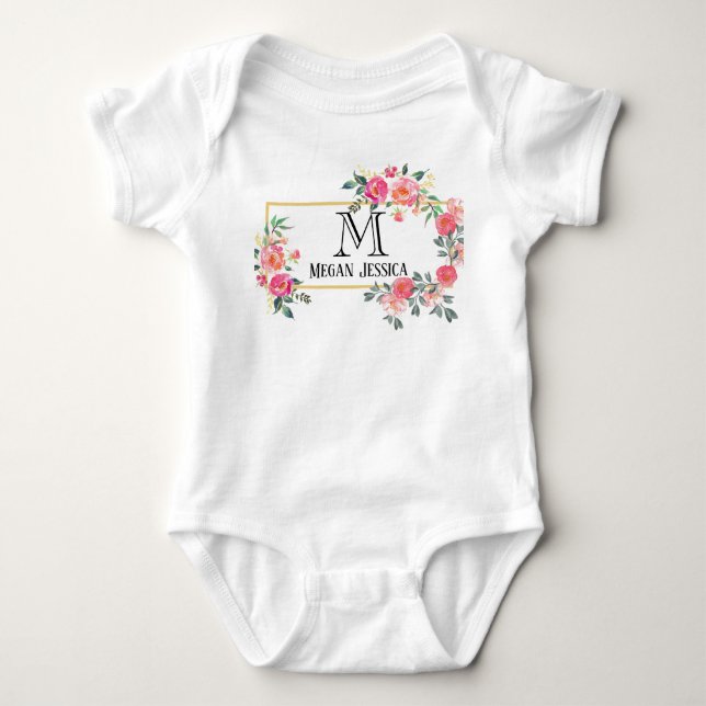 Body monogrammed femme nom personnalisé bébé fille (Devant)