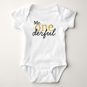 Body Monsieur Onederful Chemise Bébé Noir et Faux Or