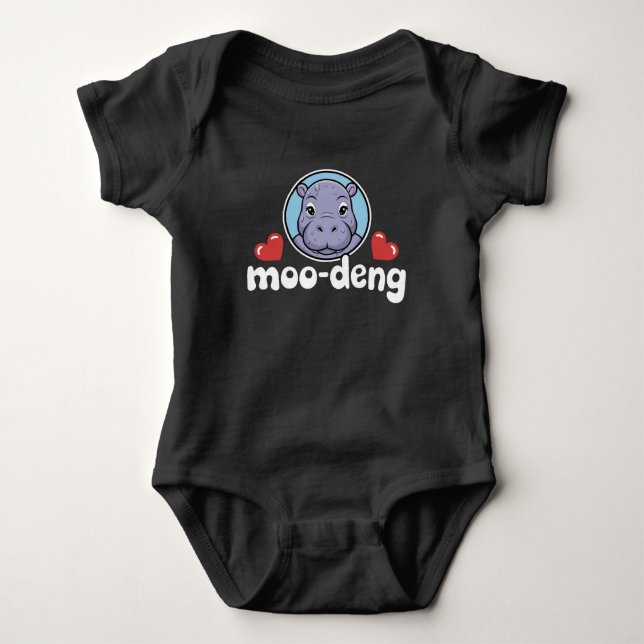 Body Moo Deng Cochon Bouncy en Image Bébé Hippopotame T (Devant)