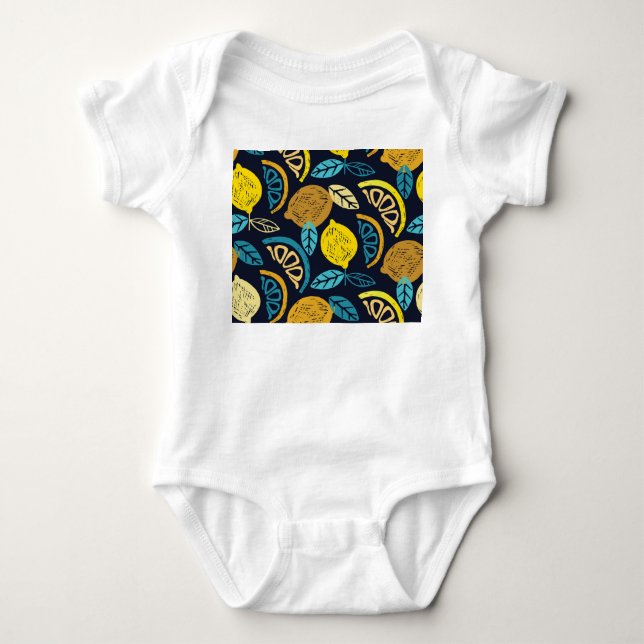Body Motif Citrus Lemon Doodle Arrière - plan (Devant)
