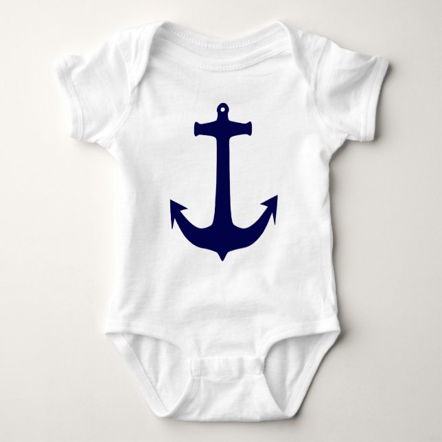 Body Motif d'ancre nautique bleue (Devant)