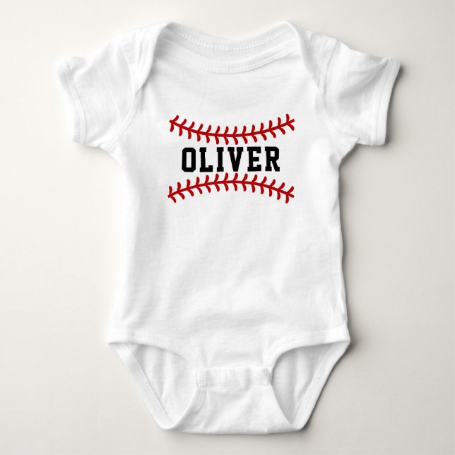 Body Motif de baseball pour le nom de bébé (Devant)