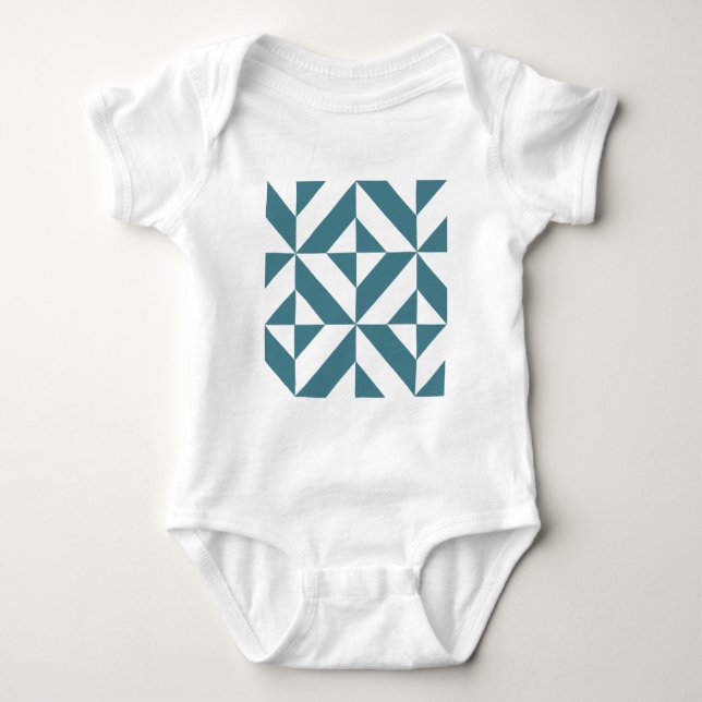 Body Motif de cube vert géométrique profond Turquoise (Devant)