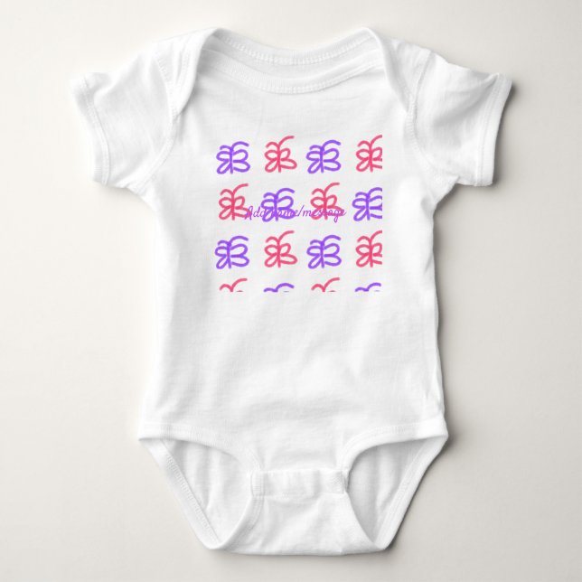 Body Motif de doodle de papillon rose violet ajouter le (Devant)