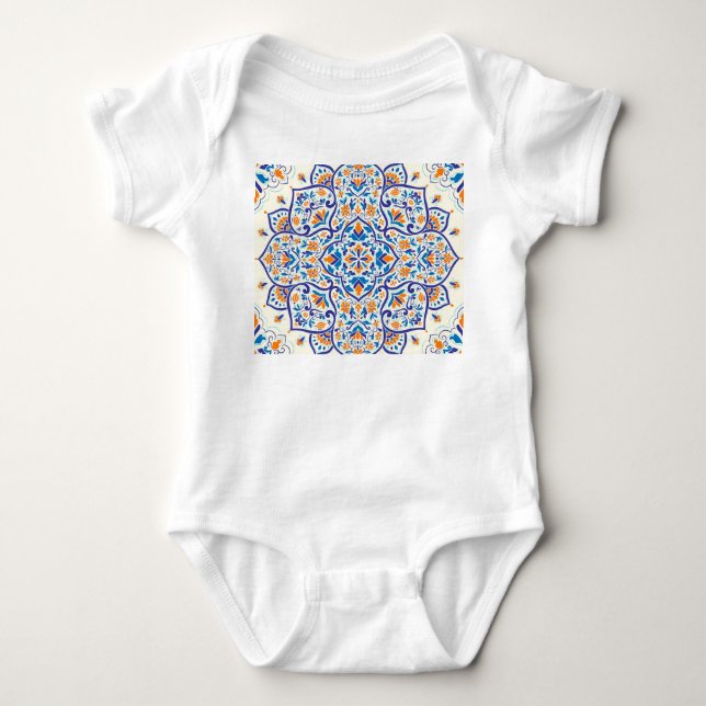 Body Motif de luxe Orange Blue Ornament (Devant)