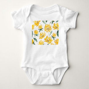 Body Motif d'été feuille de fleurs jaunes