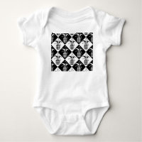 Motif Doodle Harlequin à ananas Stylisé