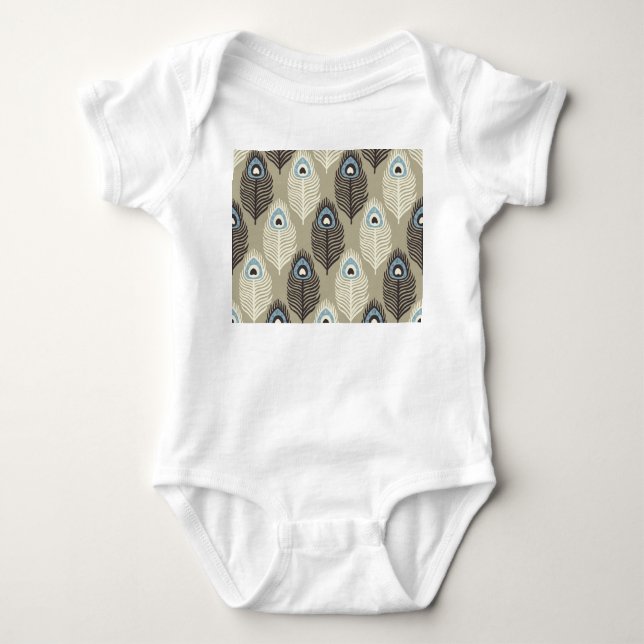 Body Motif en plumes de paon, style vintage. (Devant)