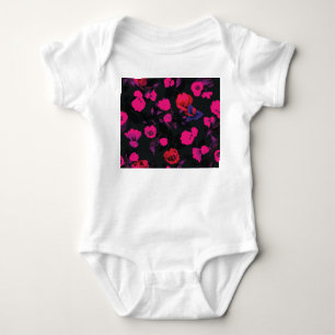 Body Motif grand vintage fleuri, tulipes stylisées.