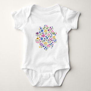 Body Motif sans couture de fleurs sauvages minimaliste 