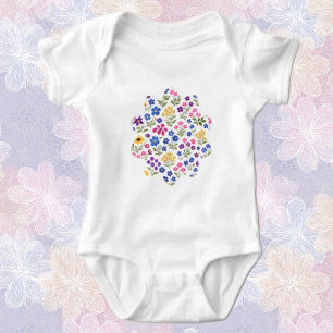 Body Motif sans couture de fleurs sauvages minimaliste
