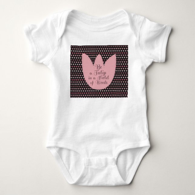 Body Motif Tulipe rose simple avec arrière - plan foncé (Devant)