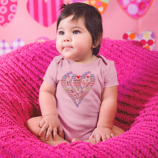 Body Mots du coeur et Rose Coeur en forme de carrosseri (Words of Heart and Roses Heart Shaped Bodysuit)