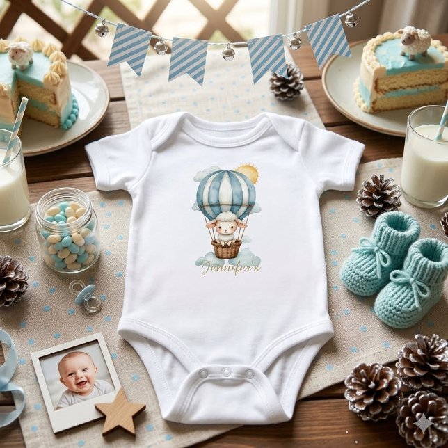 Body Mouton personnalisé à l'aquarelle dans une montgol (Créateur téléchargé)