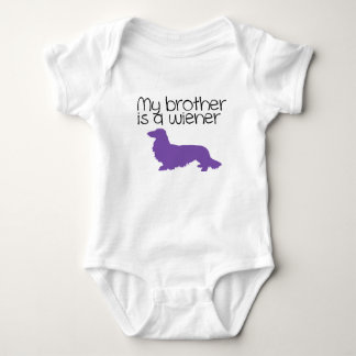 Body My Brother is a Wiener Long Hair Dachshund Outfit 