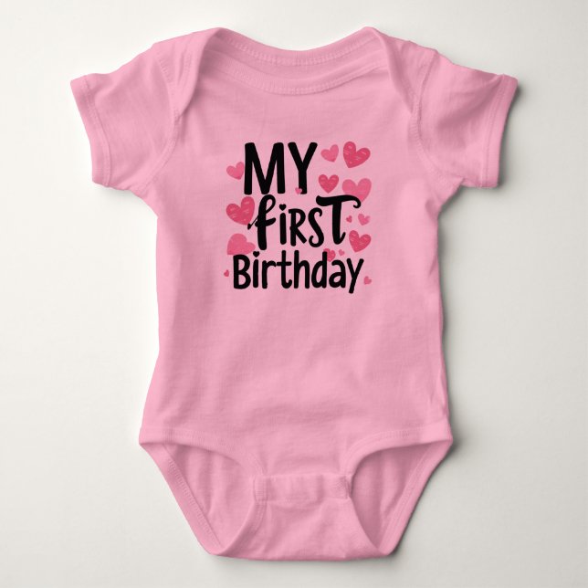 Body my first birthday bodysuit for newborn (Devant)