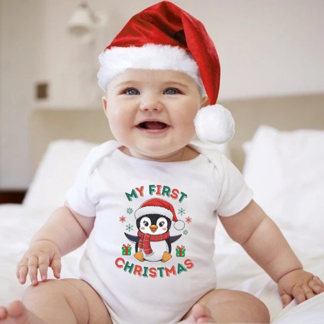 Body My First Christmas Cute Winter Christmas Penguin  (My First Christmas Cute Winter Christmas Penguin Baby Bodysuit)