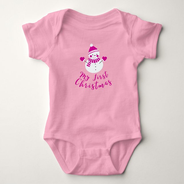 Body My First Christmas Magic Pink Text and Snowman (Devant)