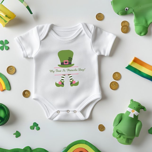 Body "My First St. Patrick's Day" Personnalisé pour les ("My First St. Patrick's Day" Custom for Girls Baby Bodysuit)