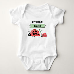 Body My Grandma loves me ladybugs green