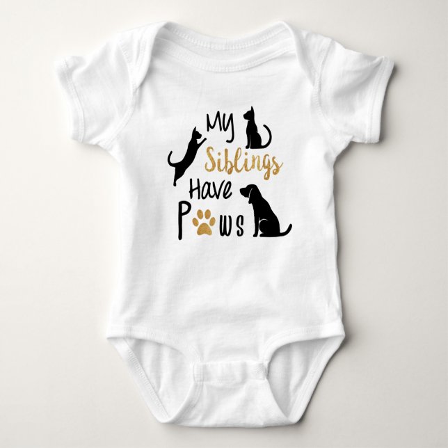Body My siblings have paws baby bodysuit (Devant)