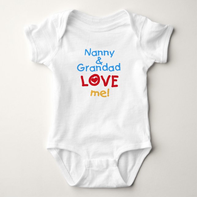 Body Nanny et grand-père m'aiment Baby T-shirt (Devant)