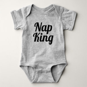 Body Nap King Boy Black and Grey Slogan Bodysuit pour b