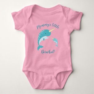 Body Narwhal Baby shower rose fille baleine