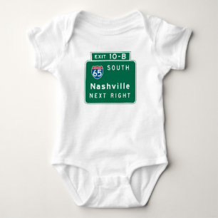 Body Nashville, panneau routier de TN