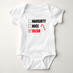 Body Naughty Nice Irish Père Noël Liste Bodysuit bébé