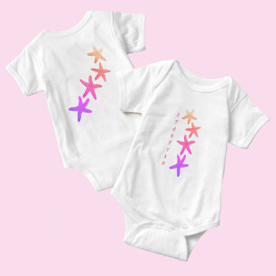 Body Nautical rose Ombre Starfish Blanc Bébé Bodysuit