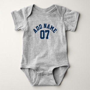 Body Navy Blue & Grey Sports Jersey Nom personnalisé Nu