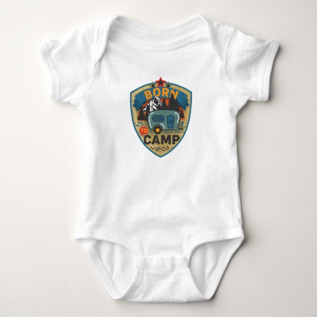 Body Né pour camper mot art unisex (Devant)