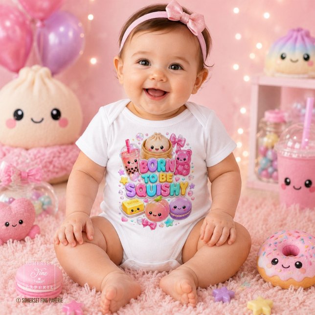 Body Né pour être Mignon Squishie Boulette Bubble Tea (Zazzle Born to Be Squishie Cute Dumpling Bubble Tea Baby Bodysuit )
