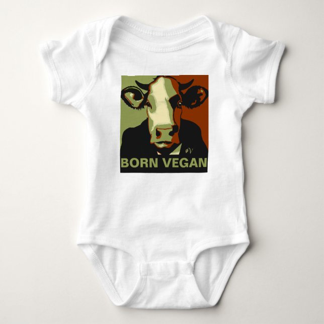 Body Né Vegan Camo Pop Art Cow Baby Jumper (Devant)