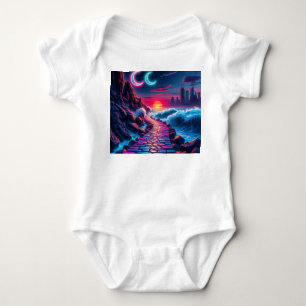Body Neon Bunny & Neon City Skyline Pathway One Piece B
