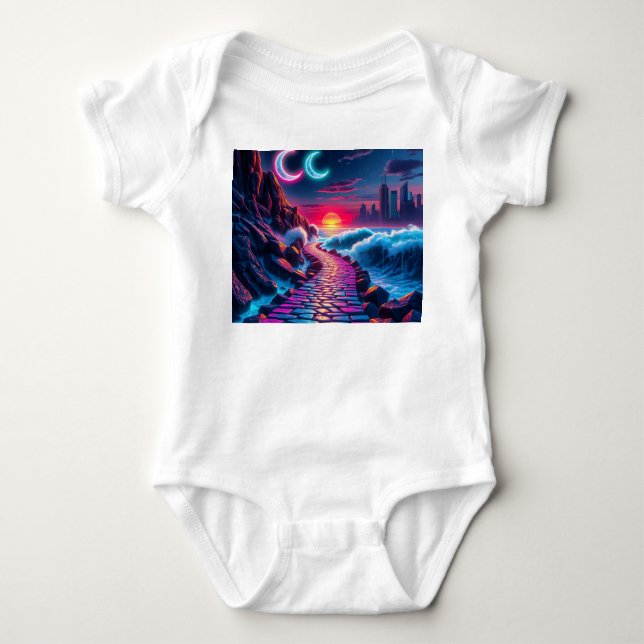 Body Neon Bunny & Neon City Skyline Pathway One Piece B (Devant)