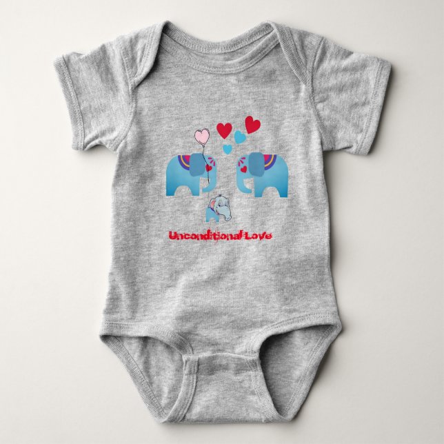 Body New Mom - Elephant Print Fun Baby Bodysuit (Devant)