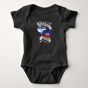 Body Nicaragua Haïti Coeur Drapeaux Nicaragua Haïti