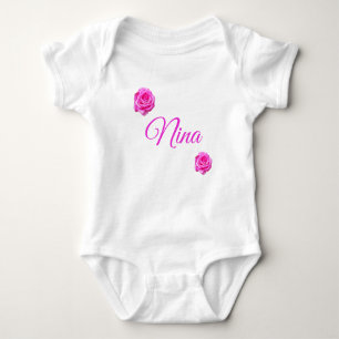 Body Nina, Nom Avec Roses Roses Roses Roses, Bodysuit B