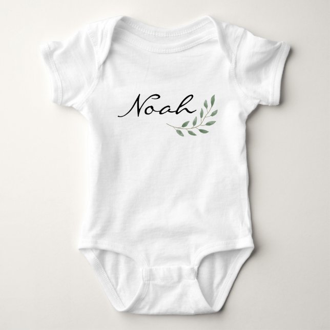 Body Noah Nom Révélation Romper Nouveau-né Nature Leaf (Devant)