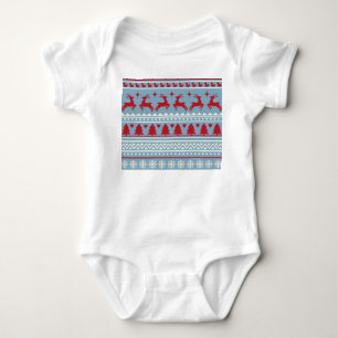Body Noël Bébé Nordique – Flocons de Neige Tricotés, Cœ