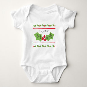 Body Noël personnalisé Holly & Berries