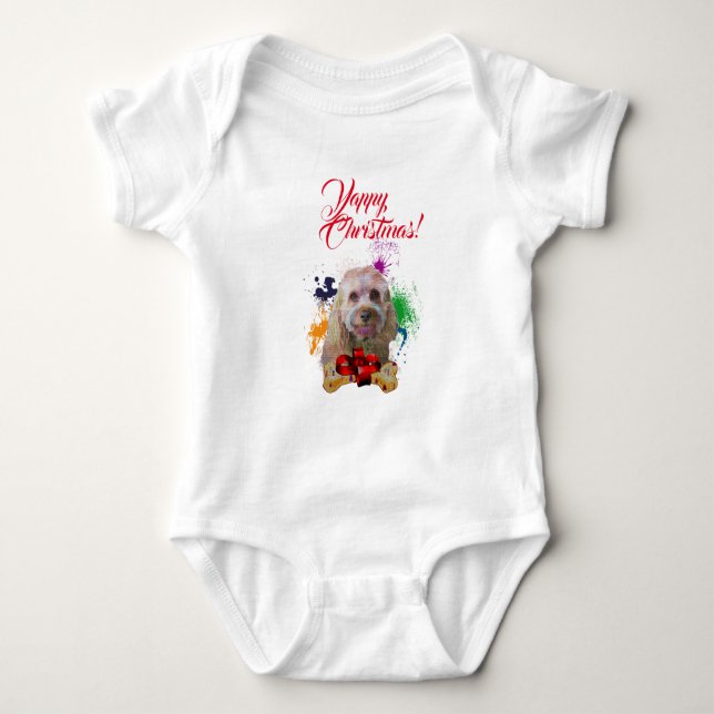 Body Noël Yappy Chien Cavapoo Mignon Personnalisable (Devant)
