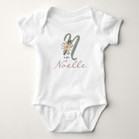 Noelle Nom Révéler Floral Lettre N Fleur Fille