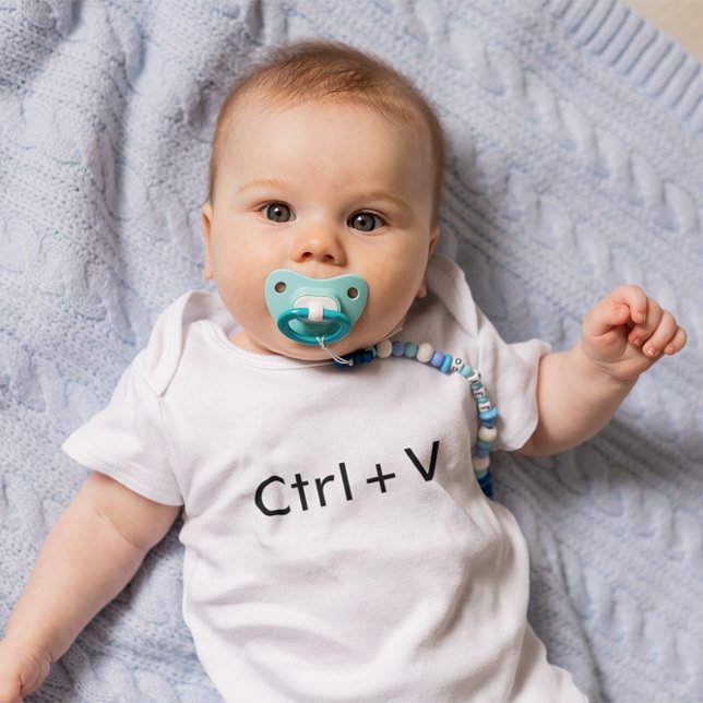 Body Noir sur Blanc Ctrl+V Coller (Ctrl+V Paste Baby Bodysuit)