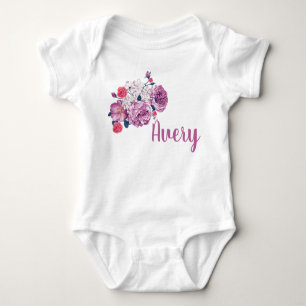 Body Nom Avery Floral Personnalisé Vintage Flower Toddl