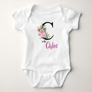 Body Nom Chloe Baby Outfit Lettre C Romper Floral