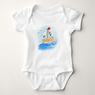 Body Nom d'art du bateau à voile sur t-shirt