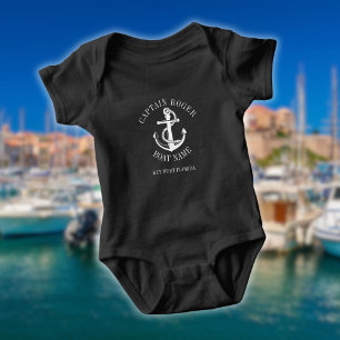 Body Nom de bateau personnalisé Capitaine Ancre Naudiqu